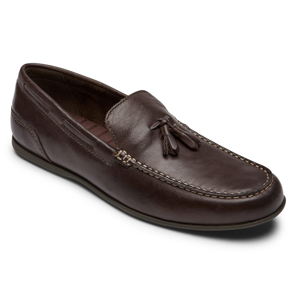 Rockport Loafers For Mens Dark Brown - Malcom Tassel - OD9654027